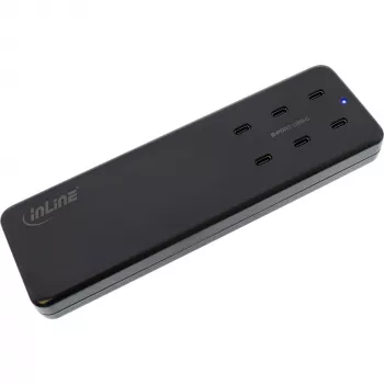 InLine Multiport power supply, charger, 6x USB-C, PD 3.0, GaN, black