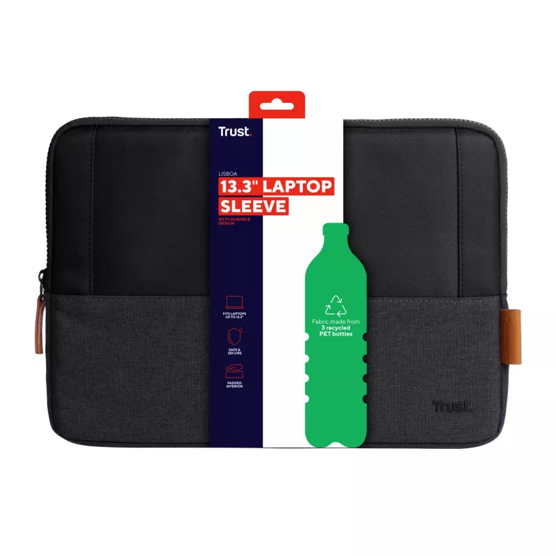 Sleeve case TRUST Lisboa 13.3 inch Black Grey Lightweight Protection