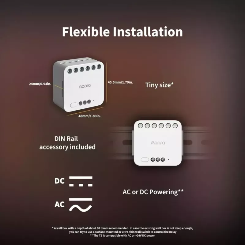 Smart Home Dual Relay Module, Aqara DCM-K01, 2-channel control