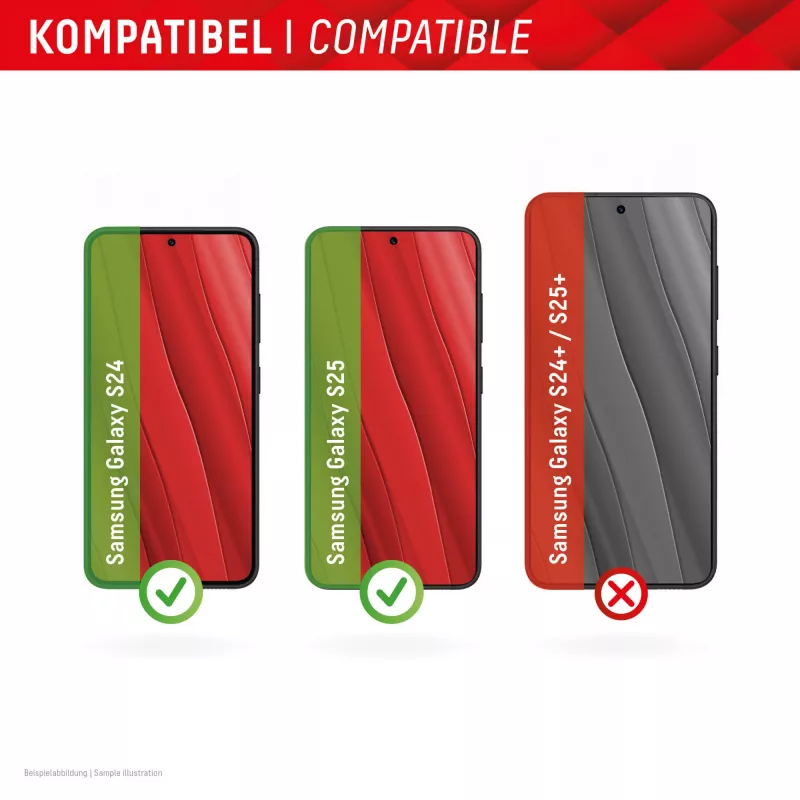 Displex Smart Glass (9H) for Samsung Galaxy S24/S25, Mounting Sticker, unbreakable