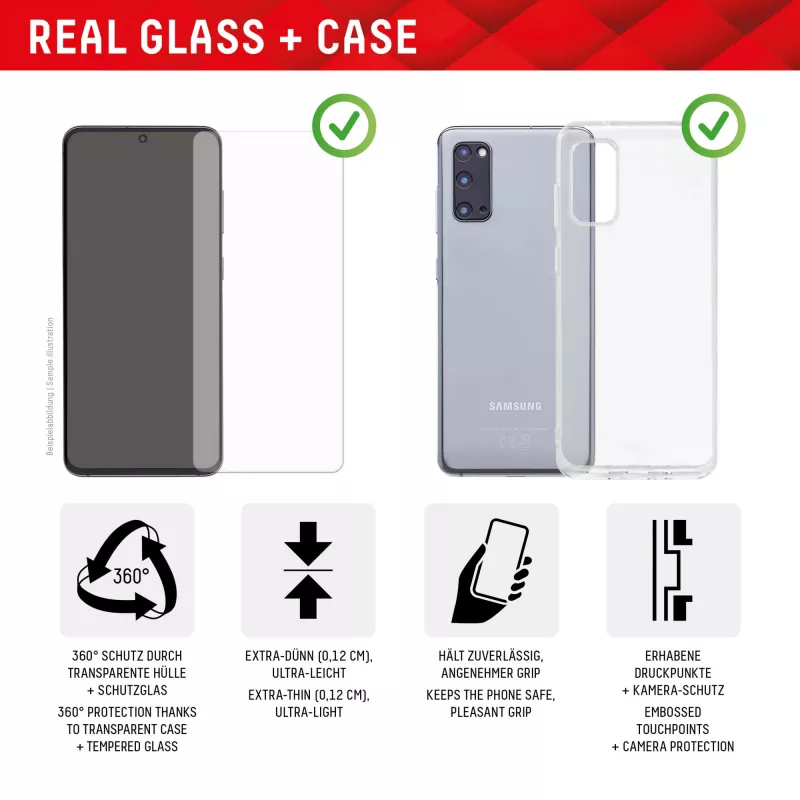 Displex Screen Protector + Case for Samsung Galaxy S23 FE, Eco Mounting Frame, scratch resistant
