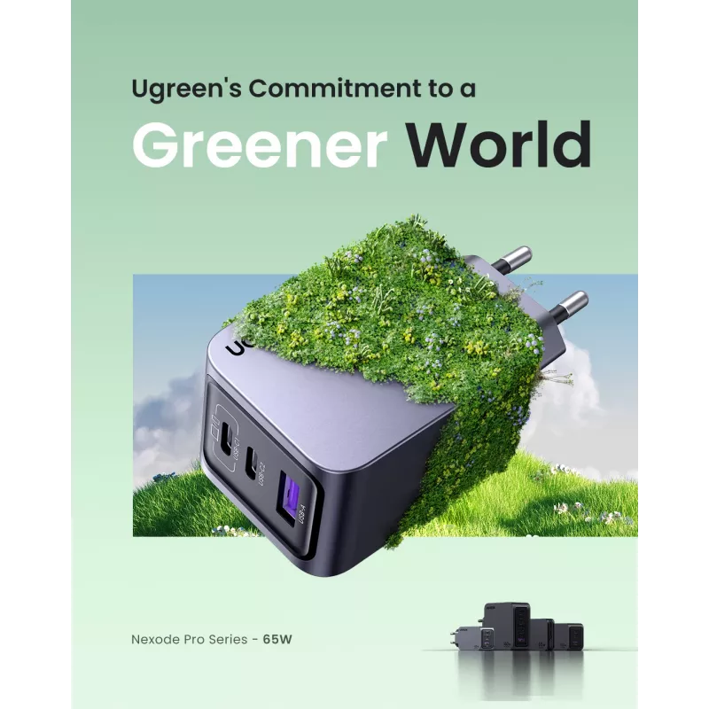 Ugreen 25871 mobile device charger Universal Grey AC Fast charging Indoor