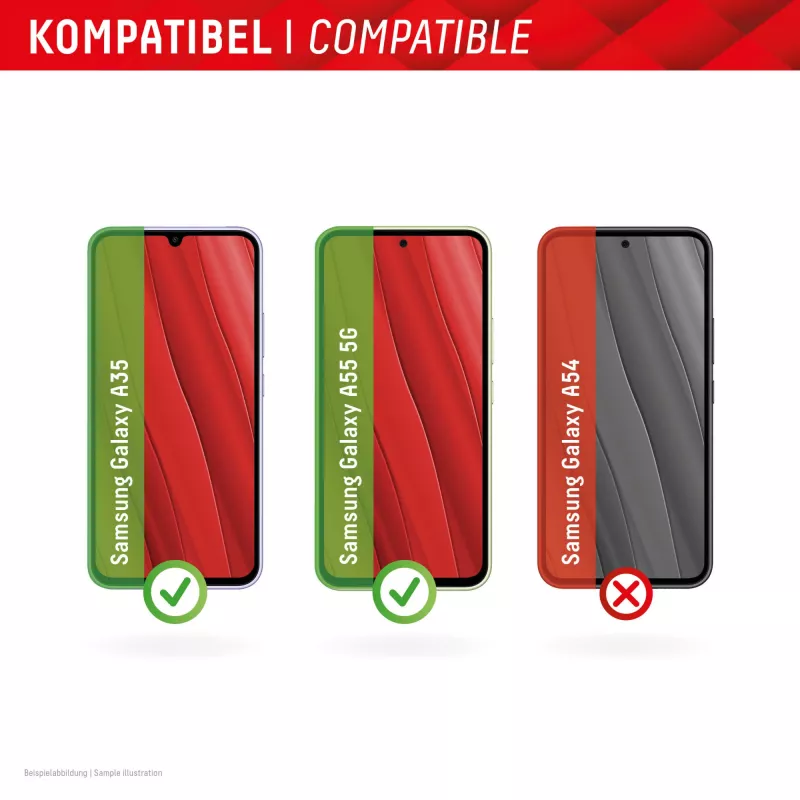 Displex Smart Glass (9H) for Samsung Galaxy A35/A55 5G, Mounting Sticker, unbreakable