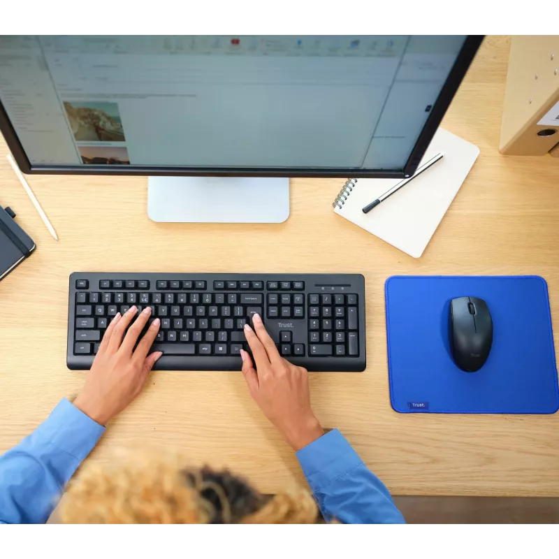 Trust Primo keyboard Mouse included Office RF Wireless QWERTZ German Black