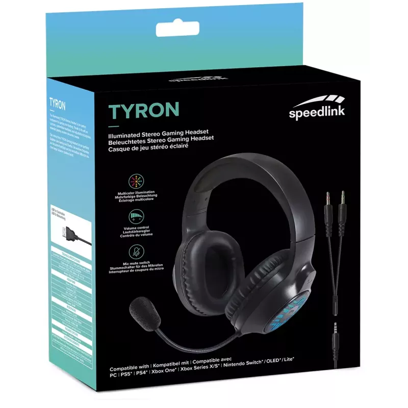 Headphones SPEEDLINK TYRON Wired Gaming Black