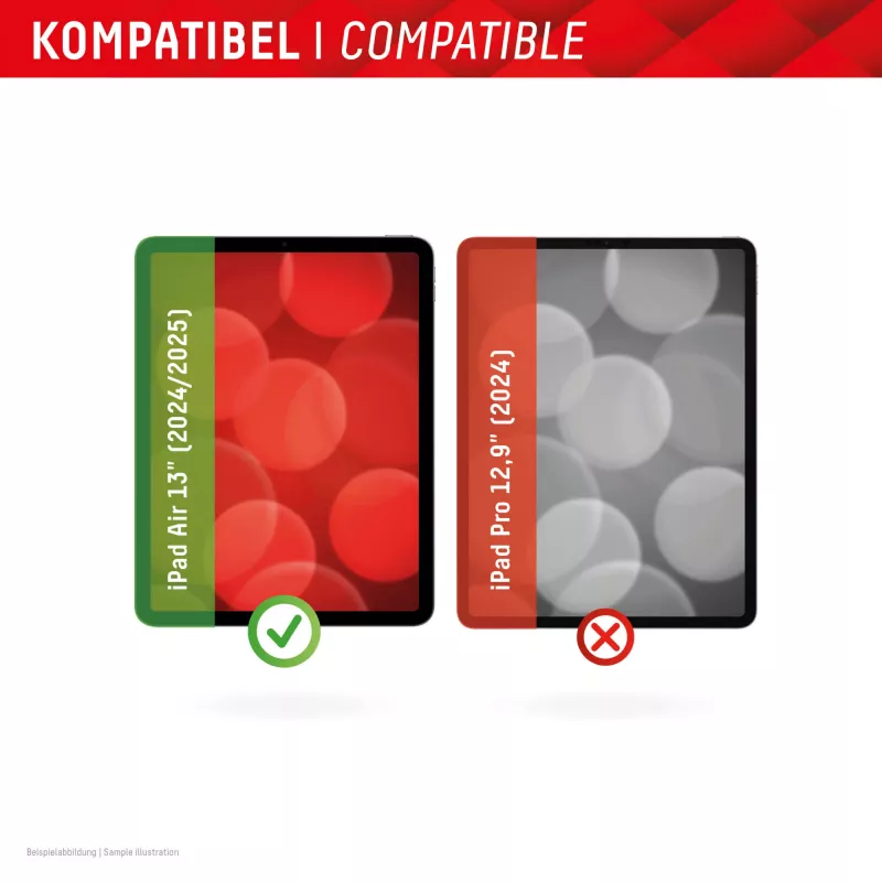 Displex Tablet Glass (9H) for Apple iPad Air 13 inch (2024/2025), Eco Mounting Frame, unbreakable, ultra-slim, invisible
