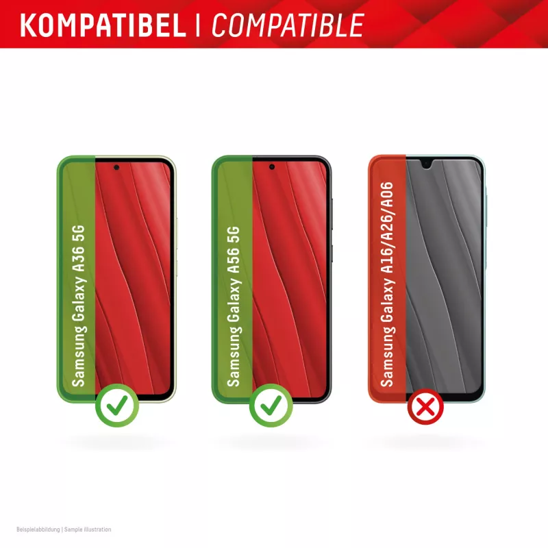 Displex Smart Glass (9H) for Samsung Galaxy A36/A56, Mounting Sticker, unbreakable