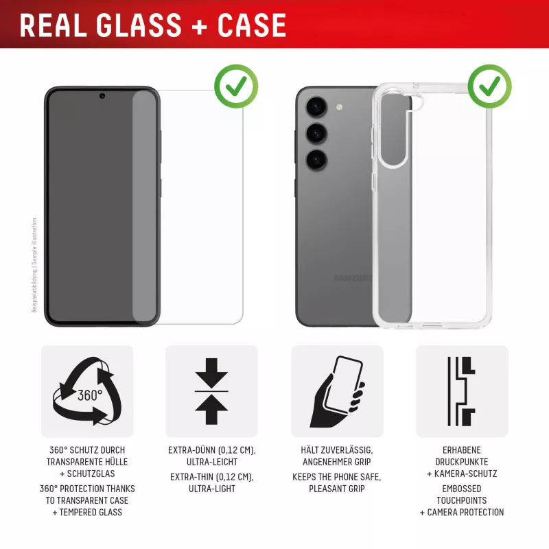 Displex Screen Protector (10H) for Samsung Galaxy S24 FE, Eco Mounting Frame, scratch resistant