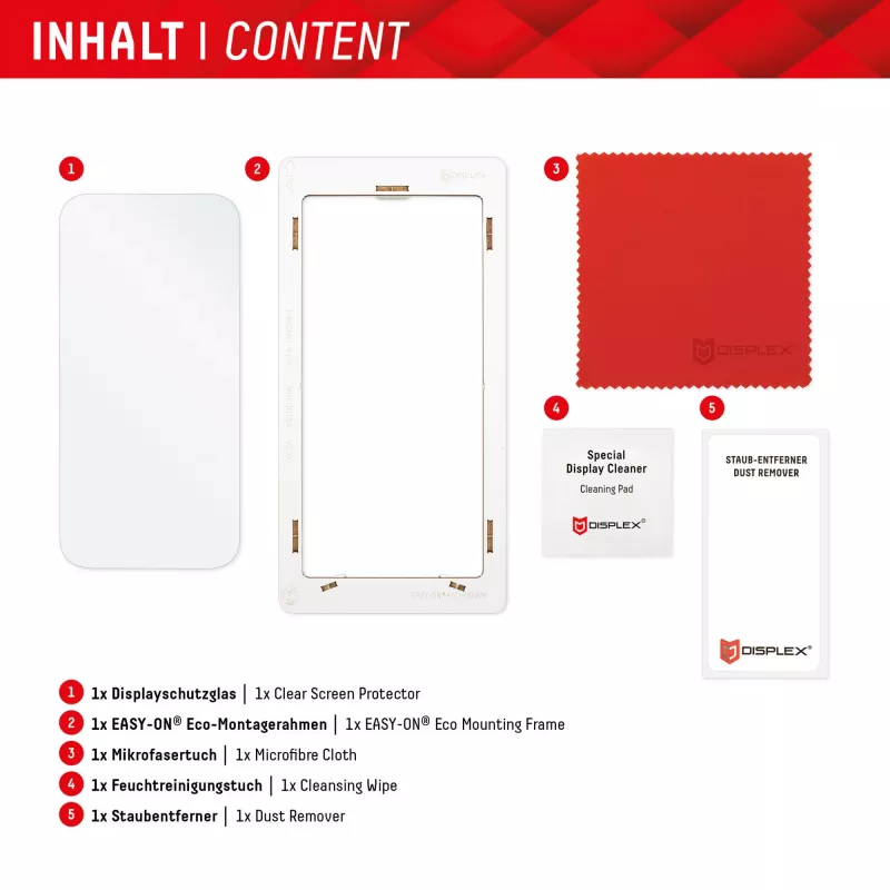 Displex Screen Protector (10H) for Google Pixel 8a, Eco Mounting Frame, scratch resistant