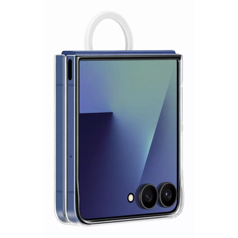 Protective case for Samsung Galaxy Z Flip7 by Samsung — Clear, model EF-QF766CTEGWW