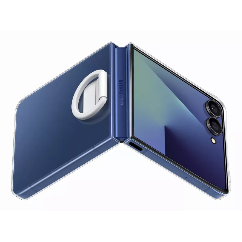 Protective case for Samsung Galaxy Z Flip7 by Samsung — Clear, model EF-QF766CTEGWW