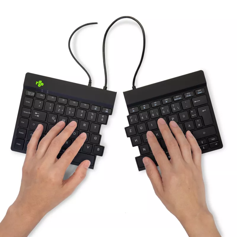 R-Go Tools Ergonomic keyboard R-Go Split Break v2 with break software, ergonomic split keyboard, QWERTZ (DE), Wired, black