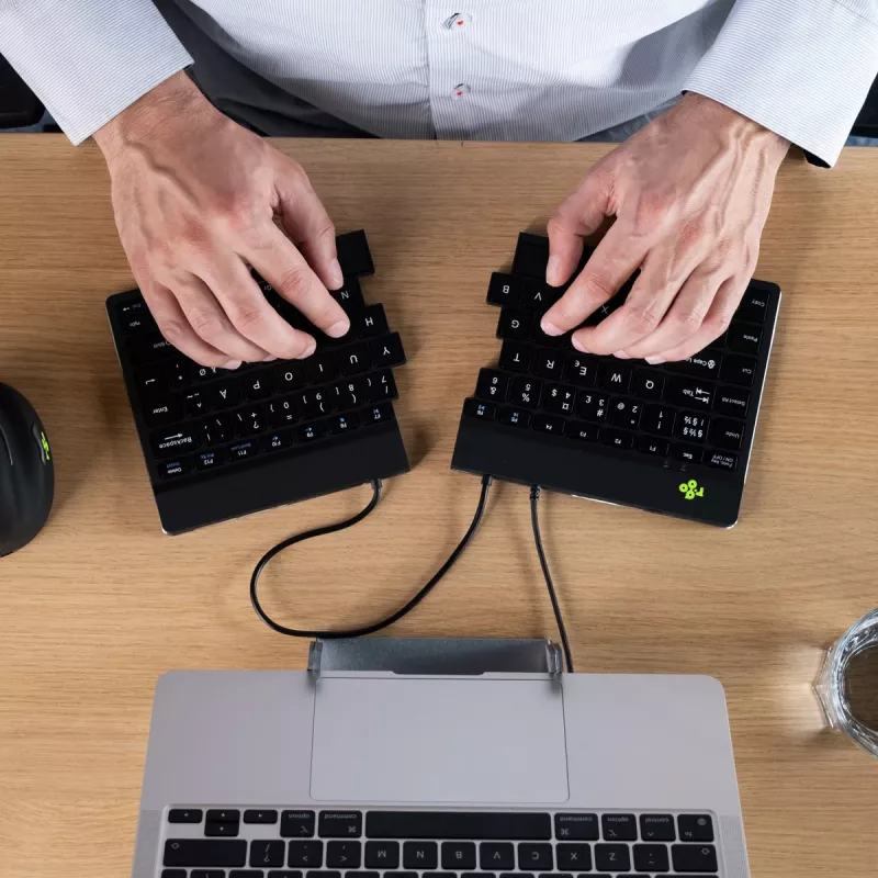R-Go Tools Ergonomic keyboard R-Go Split Break v2 with break software, ergonomic split keyboard, QWERTZ (DE), Wired, black