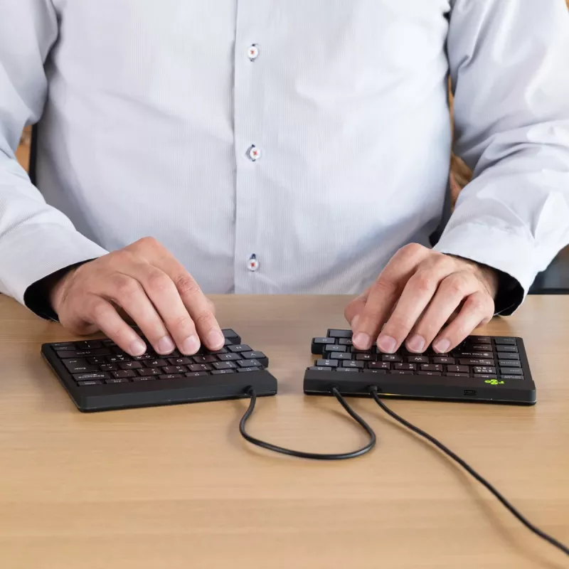 R-Go Tools Ergonomic keyboard R-Go Split Break v2 with break software, ergonomic split keyboard, QWERTZ (DE), Wired, black