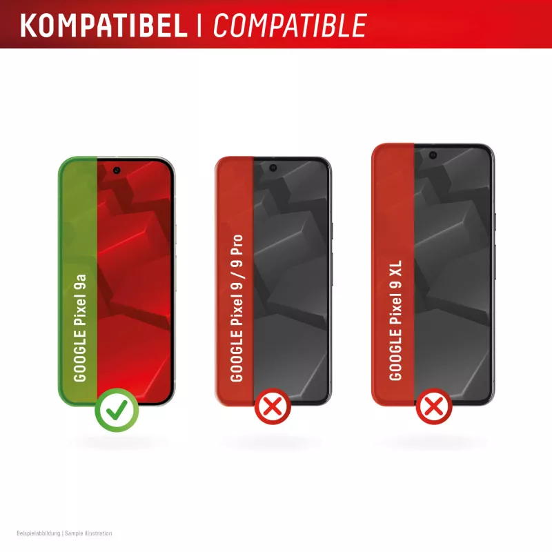 Displex Screen Protector (10H) for Google Pixel 9a, Eco Mounting Frame, scratch resistant