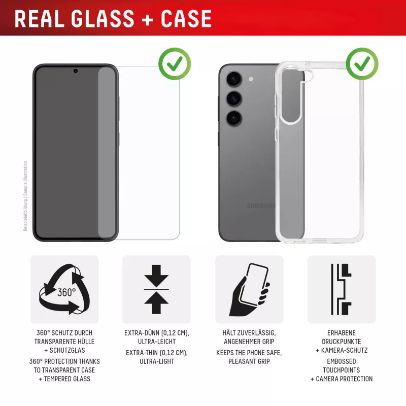 Displex Screen Protector + Case for Samsung Galaxy A56, Eco Mounting Frame, scratch resistant