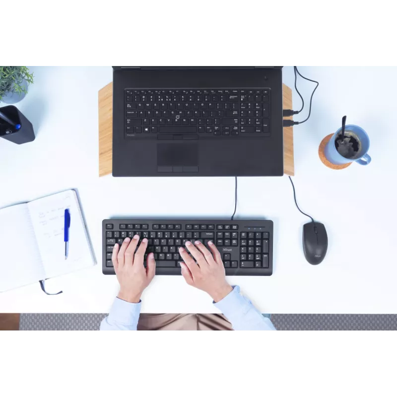 Trust Primo keyboard Mouse included Office USB German Black