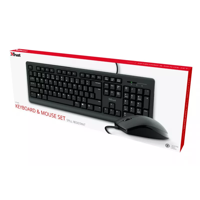 Trust Primo keyboard Mouse included Office USB German Black