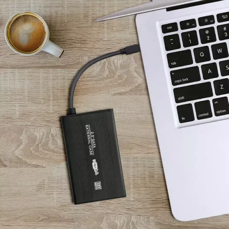 HDD/SSD enclosure QOLTEC 51861 for 2.5 inch SATA3 drives, USB 3.0, black
