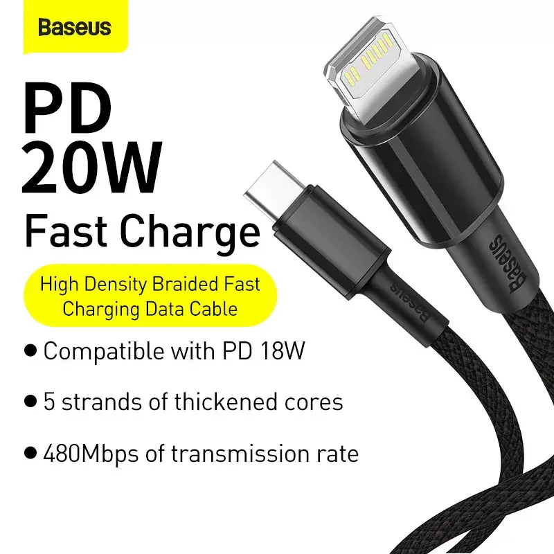 Lightning cable Baseus CATLGD-A01 2m Black