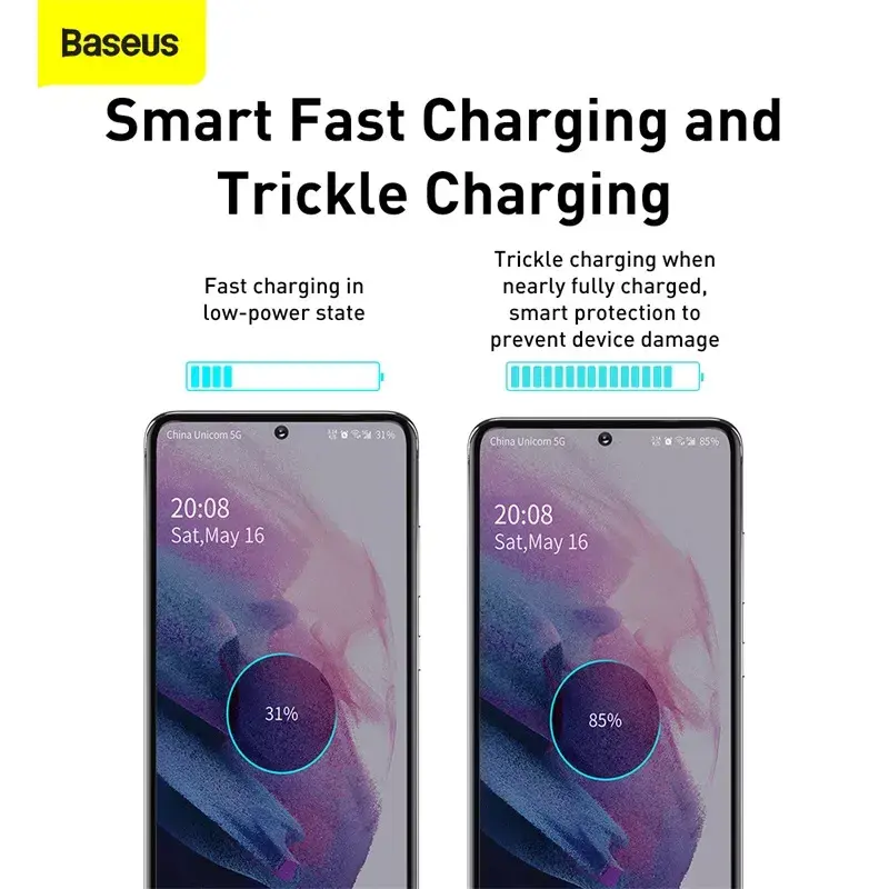 Baseus Super Si Indoor Charger White Fast Charging 12V 1xUSB-C