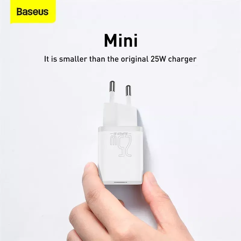 Baseus Super Si Indoor Charger White Fast Charging 12V 1xUSB-C