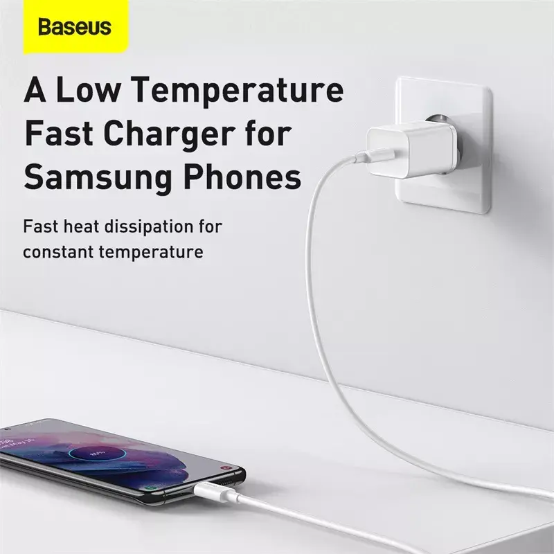 Baseus Super Si Indoor Charger White Fast Charging 12V 1xUSB-C