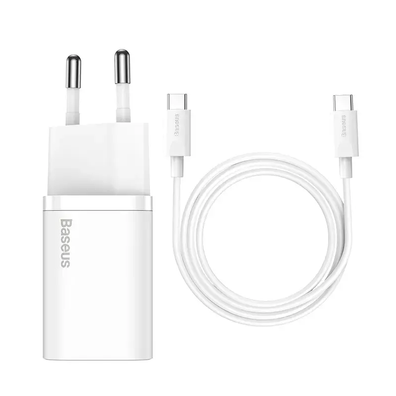 Baseus Super Si Indoor Charger White Fast Charging 12V 1xUSB-C