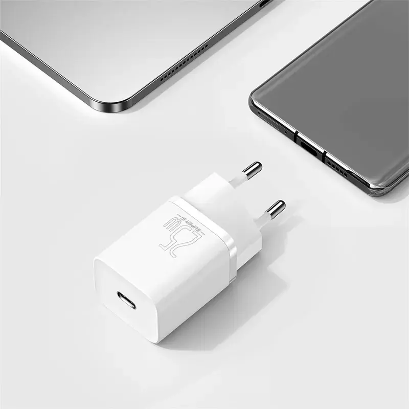 Baseus Super Si Indoor Charger White Fast Charging 12V 1xUSB-C