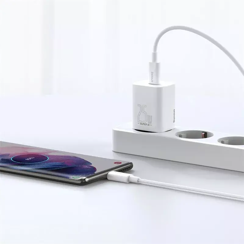 Baseus Super Si Indoor Charger White Fast Charging 12V 1xUSB-C