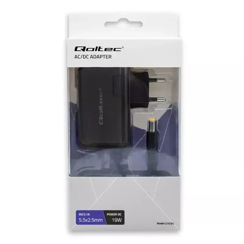 Power Adapter Qoltec 51034 Indoor 19W Black 220-240V