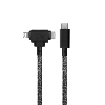 USB cable Native Union Belt Cable Duo 1.5 m USB‑C to USB‑C/Lightning Black