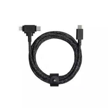 USB cable Native Union Belt Cable Duo 1.5 m USB‑C to USB‑C/Lightning Black