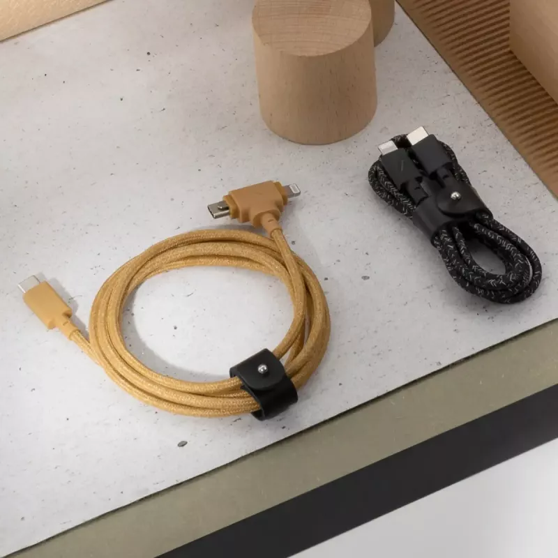 USB cable native union Belt Cable Duo 1.5 m USB-C to USB-C/Lightning Yellow