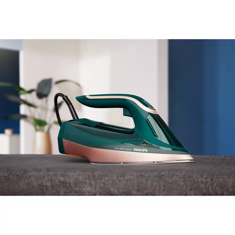 Steam iron Philips DST8030/70 — 3000 W, SteamGlide Elite soleplate, 0.35 L tank, 1.78 kg, vertical steam, green