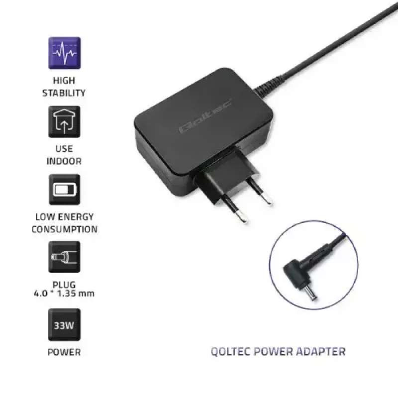 Charger Qoltec 52408 Indoor AC Laptop 19V 2.1A Black
