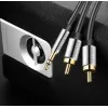 Audio cable Vention BCFBJ 2 x RCA to 3.5 mm mini-jack, 5 m, black, gold-plated contacts, PVC jacket