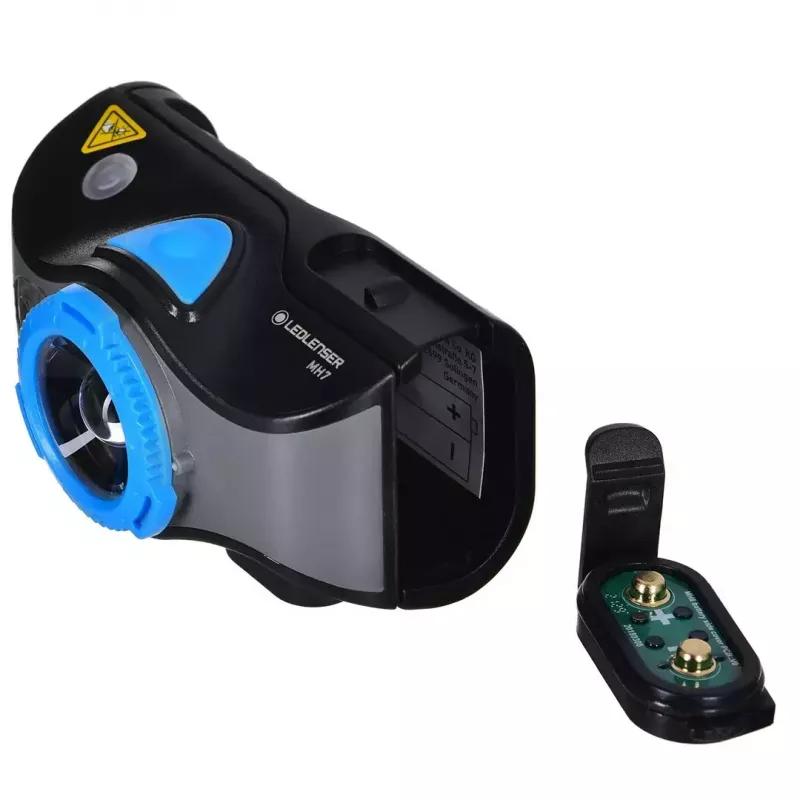 Headlamp Ledlenser MH7 Black Blue — rechargeable LED headlamp, 400 lumens, built-in battery