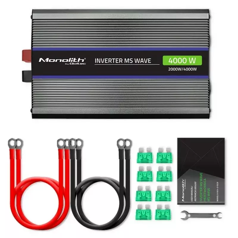 Power inverter QOLTEC Monolith 4000 MS Wave 12V to 230V 2000/4000W with USB