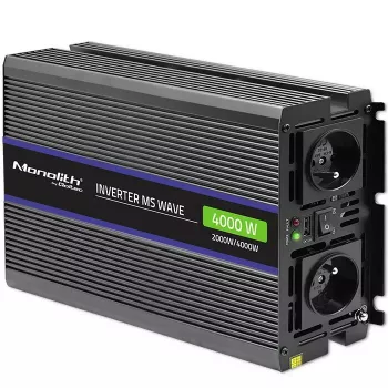 Power inverter QOLTEC Monolith 4000 MS Wave 12V to 230V 2000/4000W with USB