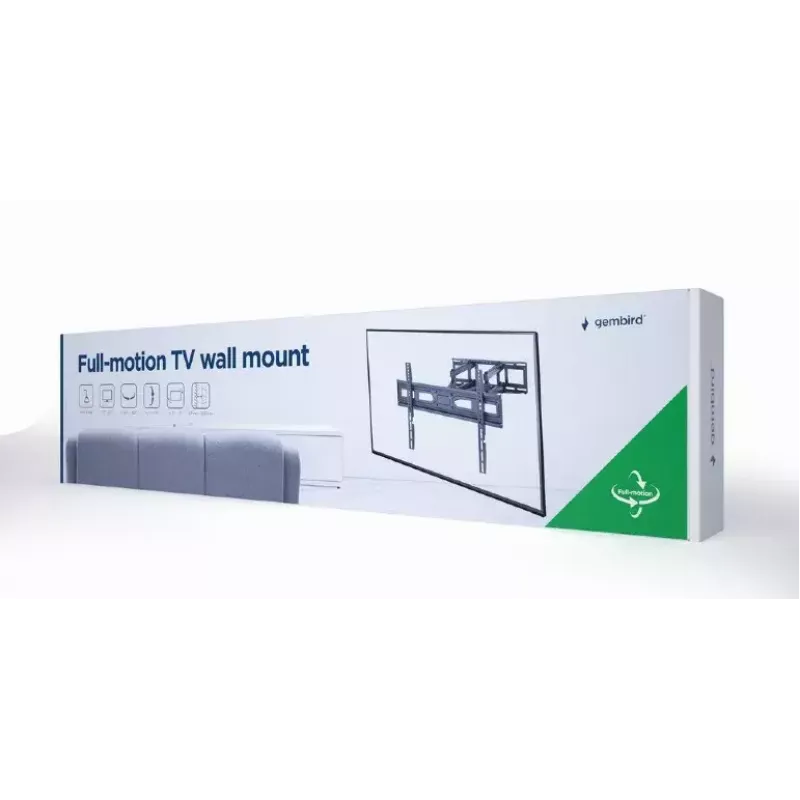 Floor TV mount Gembird WM-80ST-03 for 37 inch–80 inch screens, VESA 100x100–600x400, tilt -15°–3°, swivel ±60°, max load 40 kg, black