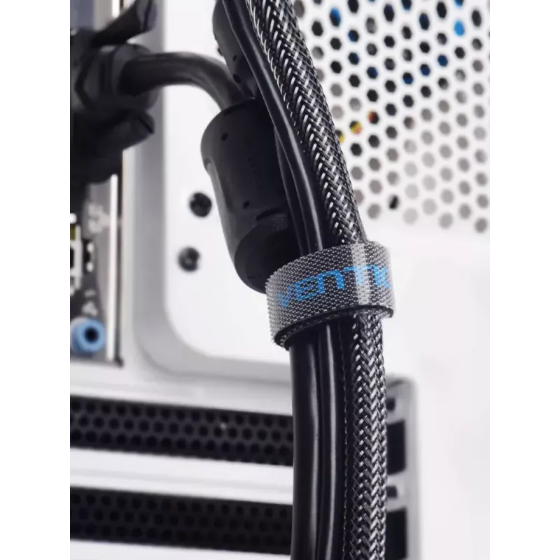 Hook & loop cable tie Vention KAABJ, nylon, 5 m x 11 mm, black