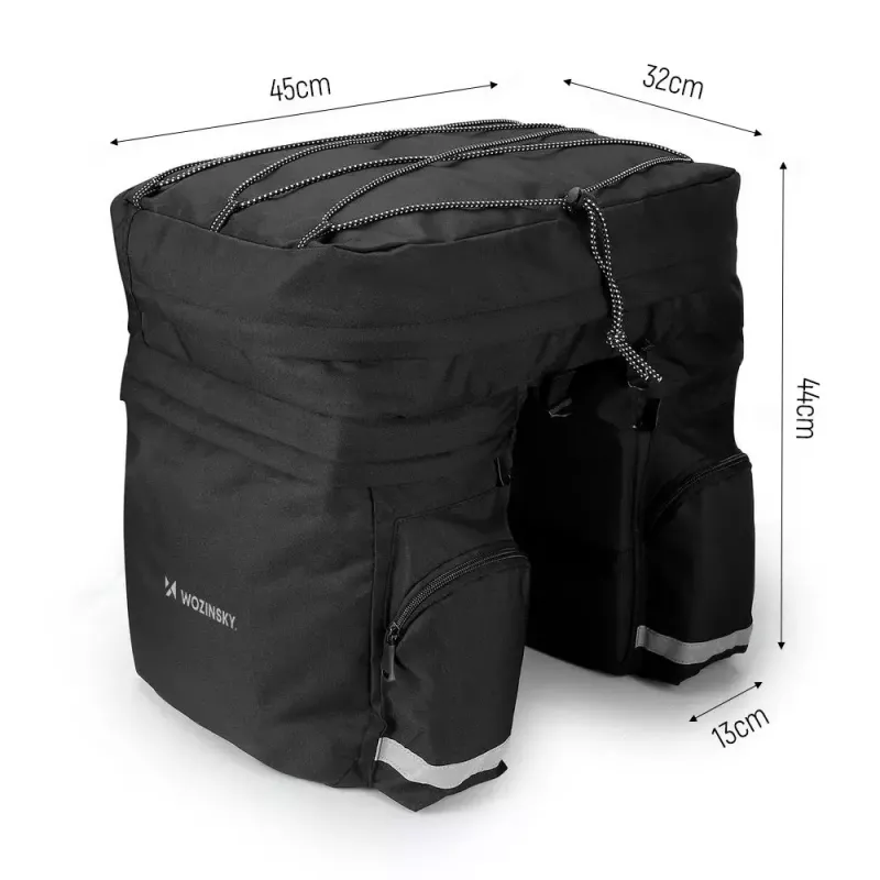 Bike bag Wozinsky WBB13BK 60L black universal – pannier/rear rack bag, 60 L capacity