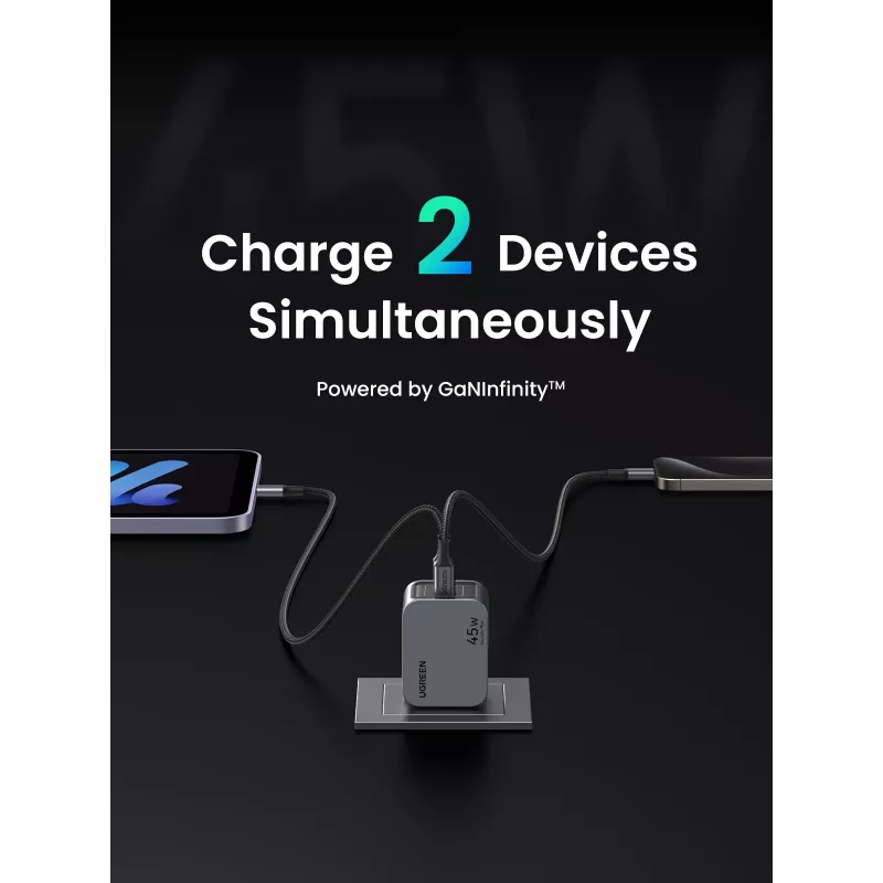 Ugreen 35008 mobile device charger Universal Grey AC Fast charging Indoor