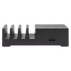 Manhattan Charging Station with Wireless Charging Pad (detachable), 1x Wireless, 1x USB-C and 4x USB-A Ports, Wireless Output: 2A, USB-C Output: 3A, USB-A Outputs: 1x 3A and 3x 2.4A max, Cable 1m, Black (Power Cable: Euro 2-pin plug to C7 figure-of-8 connector)