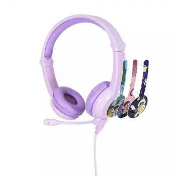 Headphones buddy phones Galaxy lilac — over-ear kids headphone, adjustable headband, volume-limited
