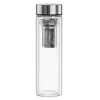 Drinking bottle Xavax 00181598 — 450 ml borosilicate glass with silicone sleeve, blue transparent