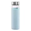 Drinking bottle Xavax 00181598 — 450 ml borosilicate glass with silicone sleeve, blue transparent