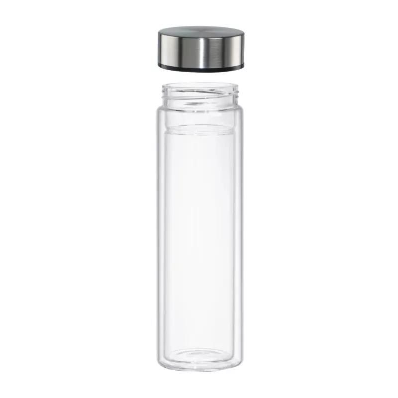 Drinking bottle Xavax 00181598 — 450 ml borosilicate glass with silicone sleeve, blue transparent