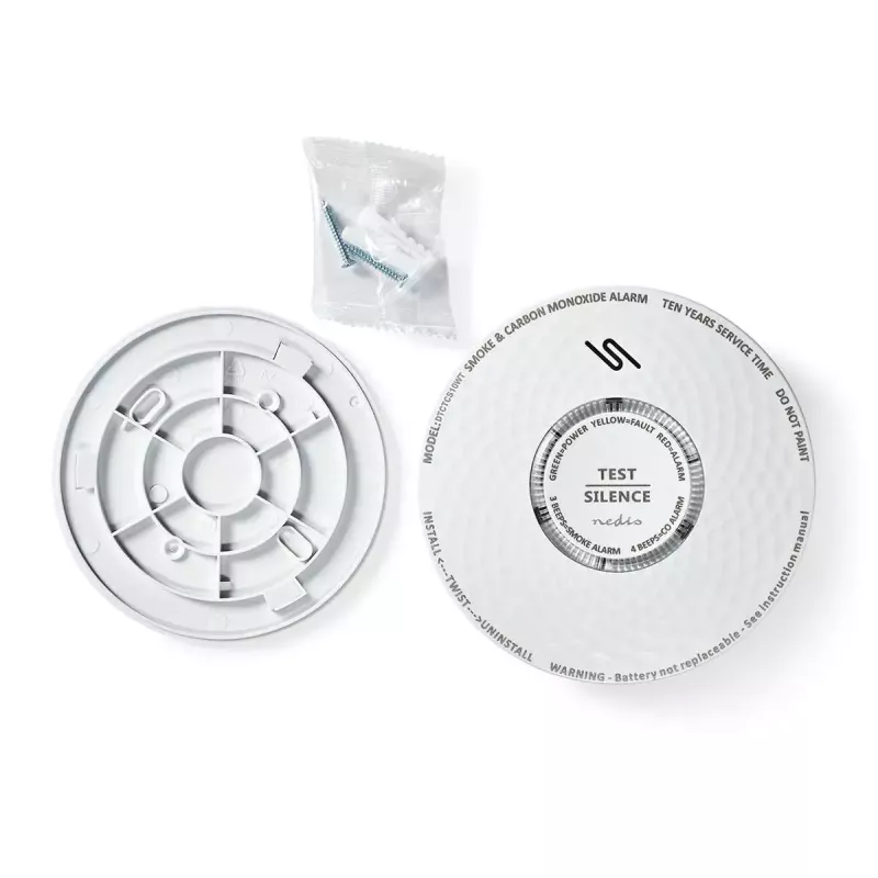 Air-sampling detector Nedis DTCTCS10WT White Battery powered